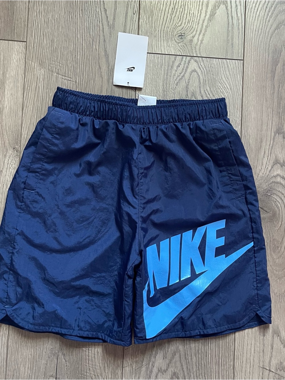 NWT Nike Youth Boys Large Blue Sportswear Woven HBR Mesh Lined Nylon Shorts